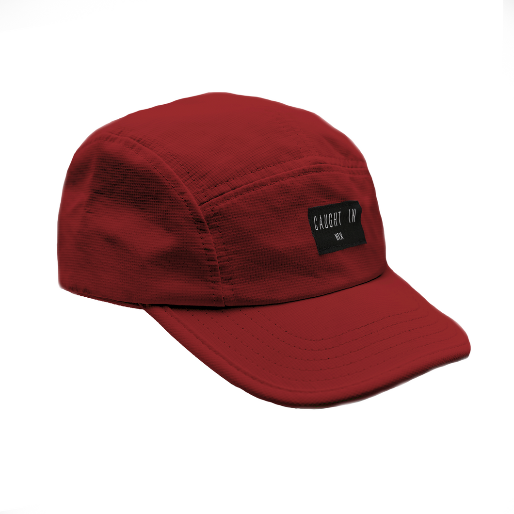 Modernized 5 Panel Hat - Dark Red